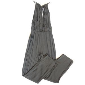| Forever21 | Olive tie strap elastic jumpsuit